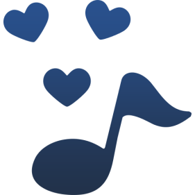 Icon Musiknote und Herzen